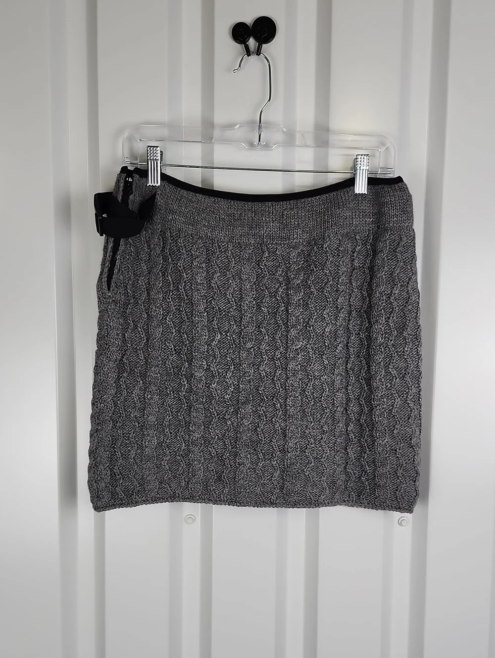 Everest Designs 100% Wool Cable Knit Skirt Gray Med NWT Apres Ski Layering Lined